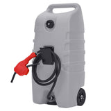 Garvee Bidón de Gasolina de 53L con Carro, Plástico HDPE Duradero, Bomba Manual y Manguera 304.8cm, para Autos y Barcos, Gris - Gris