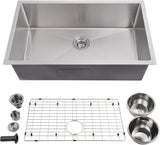 Garvee Tarja de Cocina Profunda de Acero Inoxidable con Diseño Bajo Encimera para Restaurantes 76x46x25cm Plata - Acabado cepillado, cuerpo lavabo 1.35 mm, borde lavabo 2.0 mm