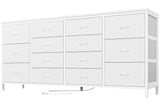 Garvee Cómoda para TV 160 cm Con 14 Cajones Estación de Carga Madera Resistente Almacenaje Multifuncional Seguridad Antivuelco Sala Oficina - Blanco