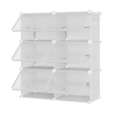 Garvee Armario Zapatero Modular de 12 Compartimentos con Puertas, blanco, 85x34x94 cm, para pasillo dormitorio salón - Blanco