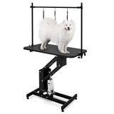 Garvee Mesa Hidráulica para Peluquería Canina Ajustable 110 x 61 x 98  cm Hierro y MDF Antideslizante Estable para Peluqueros de Mascotas Baño y Estilizado de Mascotas Color Negro