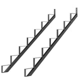 Garvee Kit de Escalera de Acero Resistente y Anticorrosivo 7 Peldaños Patas de Soporte Reforzadas para Interior y Exterior Capacidad 272kg Negro