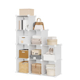 Garvee Organizador Modular De 9 Cubos Con Pies Y Martillo De Goma, Plástico PP Resistente Para Hogar Y Oficina, Diseño Seguro Y Flexible, Color Blanco - Blanco