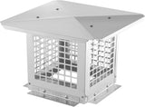 Garvee Sombrerete de Chimenea de Acero Inoxidable 304 para Seguridad y Mantenimiento Exterior 23x23cm Plata - Plata