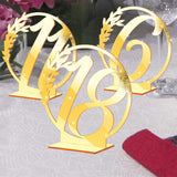 Garvee Tischnummern Acrílicas Doradas Hexagonales Con Soporte Para Bodas Y Eventos, Números 1-10, Material Acrílico, Diseño Moderno - Dorado
