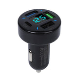 Garvee Cargador Coche USB 4 Puertos 66W Carga Rápida PD20W QC3.0 Negro Con Voltímetro LED y Protección Avanzada para Smartphones y Tabletas