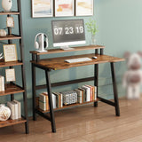 Garvee Mesa Consola Boho de Ratán Natural, 2 Cajones y Estante Abierto, MDF y Metal, 109x30,5x79 cm, para Entrada y Salón, Color Marrón