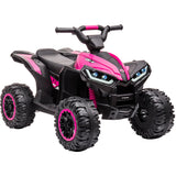 Garvee Quad Eléctrico 12V, LED y Música, Control Remoto, Ruedas 4x4 EVA, Asiento Cómodo, 3-6 años, Exterior, Rosa - Rosa