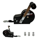 Garvee Winche Manual Para Remolque De Barco 1587.6kg, Correa 10m Acero Galvanizado, para Uso Marino y Exterior - Negro