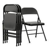 Garvee Sillas Plegables 8 Pack, Soporta 159 kg, Marco Metálico, Plegables y Portátiles, Color Negro, para Interior y Exterior