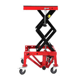 Garvee Elevador Hidráulico para Motocicleta 159 kg Acero Resistente con Ruedas y Altura Ajustable para Taller y Garaje 35-87 cm Rojo