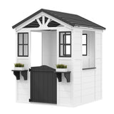 Garvee Casita de Juegos Infantil de Madera de Abeto con Cocina y Accesorios, 112 x 118 x 151 cm, Blanco