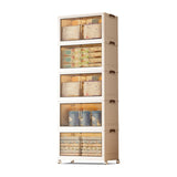 Garvee Cajas De Almacenamiento Apilables 5 Niveles Con Ruedas Y Puerta Magnética, Organizador Para Hogar Y Oficina, 45x27x116cm, Transparente - 5 Capas