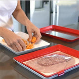 Garvee Bandeja Apilable Reutilizable Para Conservación De Alimentos Con Cierre Hermético, Ideal Para Carne, Verduras, Frutas Y Sobras, Transparente, Apta Para Nevera Y Lavavajillas
