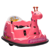 Garvee Autoscooter, Rotación 360°, LED, Diseño Jirafa, Control Remoto, Seguridad, 2-5 años, Interior y Exterior, Rosa - Rosa