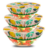 Garvee Cubiertas Reutilizables Para Bowls 3 Piezas Tela De Algodón Elástica Frescura Prolongada - Patrón Limón