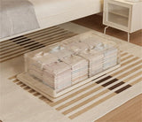 Garvee Set 2 Cajas de Almacenaje Bajo Cama con Ruedas Plegables Transparente Blanco 100x25x50cm - Blanco Transparente