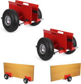 Garvee Paneltransporter 272 Kg Capacidad, Neumáticos De Aire 25.4 Cm, Acero Resistente, Pinzas Ajustables, Ruedas Universales, Ideal Para Construcción - Rojo