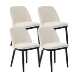 Garvee Juego de 4 Sillas de Comedor Tapizadas con Respaldo Ergonómico de Tela de Lino y Patas de Madera con Capacidad de 136 kg, Beige - Beige