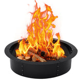 Garvee Anillo para Fogata 107 cm Acero Resistente Alta Temperatura, Portátil para Jardín Exterior, Negro