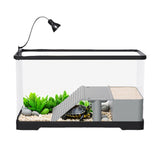 Garvee Acuario para tortugas completo con LED, plataforma solar flotante y rampa de acrílico transparente, 40x22x23cm