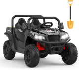 Garvee Electroauto 24V 2 Plazas, Control Remoto 2,4G, Música y Luz, Off-Road, Batería Recargable, 3-7 años, Aire Libre, Negro - Negro