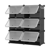 Garvee Armario Zapatero Modular De 6 Compartimentos Con Puertas Para Pasillo Dormitorio Salón 85x34x94 cm Diseño Compacto Varias Colores - Negro