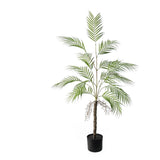 Garvee Palma Artificial 120cm Realista Hojas Grandes Maceta Estable Salón Oficina Fácil Montaje Material PVC Verde - Verde