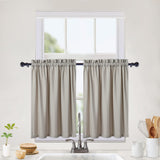 Garvee Set de 2 cortinas modernas impermeables para cocina, patrón de gofre, cortinas cortas para ventanas pequeñas, 2 piezas de 76x91cm, color taupe - Color Natural