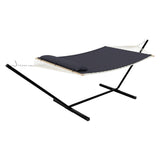Garvee Hamaca Doble con Soporte de Acero y Almohada, Cama Acolchada Ergonómica para Patio y Exterior 204kg Gris Oscuro - Gris Oscuro
