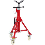 Garvee Soporte para Tubos Ajustable 71-131cm con Cabeza en V y Ruedas Acero Resistente Plegable Estable para Soldadura y Trabajos Irregulares - 