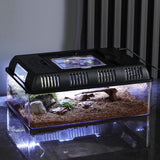 Garvee Caja Reptil Portátil PC 31.5x22x12.5cm Transparente Luz Integrada Negro