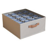 Garvee Organizador De Cajones Para Calcetines, Caja Plegable, 16 Compartimentos, Resistente Al Polvo Y Desgaste, Material Duradero, Multifuncional Para Ropa Interior Y Corbatas, Ideal Para Armarios - 16 Casillas Fila Simple Gris