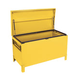 Garvee Caja de herramientas para Camión 91x38x38 cm de Acero Pesado con Patas Elevadas y Diseño Antirrobo para Sitio de Trabajo Naranja Amarillento - Amarillo