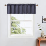 Garvee Cortinas de cocina valance 132x38.1cm, oscurecimiento térmico, color gris oscuro para ventanas pequeñas