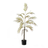 Garvee Palma Artificial Grande 120cm Planta Tropical Falsa Plástico Fácil Cuidado Decoración Hogar Oficina Roja - Rojo