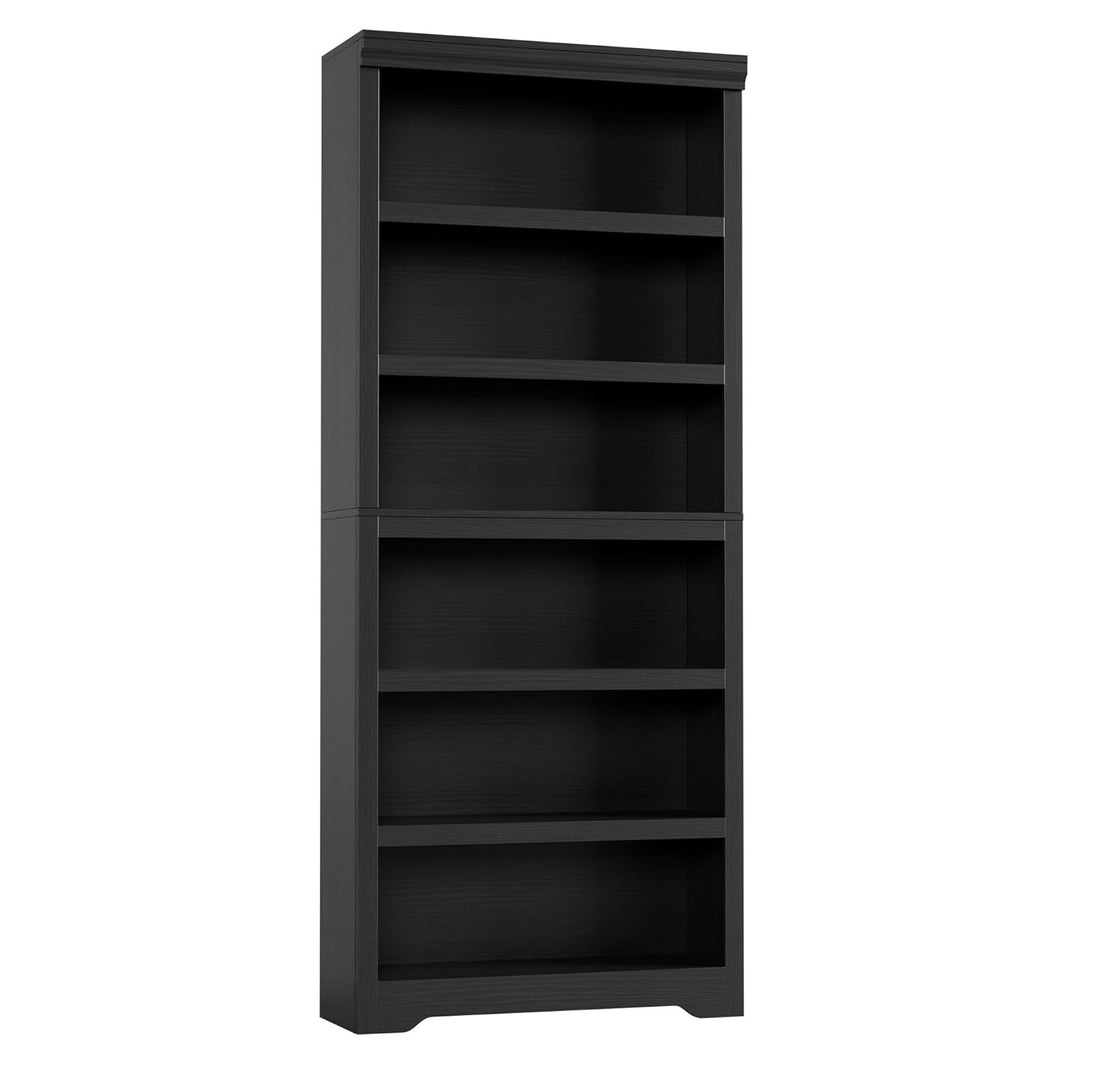 Garvee Estantería Estrecha de 6 Estantes con Diseño Vertical y Sistema Antivuelco para Espacios Reducidos en Oficina o Pasillo 60cm Negro Texturizado
