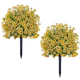 Garvee Bolas de Ciprés Artificial, Plantas Decorativas Resistentes a los Rayos UV para Exteriores, 40cm Amarillo para Jardín, Veranda, Uso en Interiores - Amarillo