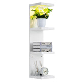 Garvee Estantería Flotante Blanca 4 Niveles Con Luces LED Control Remoto Para Sala Y Pasillo, Ahorra Espacio, Montaje En Pared - Blanco