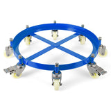 Garvee Soporte para Barriles de 55 Galones, Acero al Carbono, 8 Ruedas Individual, Estructura Estable, Azul, para Almacén Industrial - Azul
