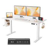 Garvee Escritorio Eléctrico Elevable 120x60 cm Mesa Regulable en Altura Ergonómica con Panel de Memoria Monomotor Blanco - Blanco