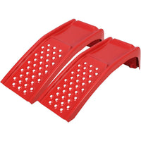 Garvee Set de 2 Ramps Elevadoras para Auto de Acero Sólido 3629 kg Antideslizante Compacto 89×33 cm Ideal para Mantenimiento en Garaje Rojo