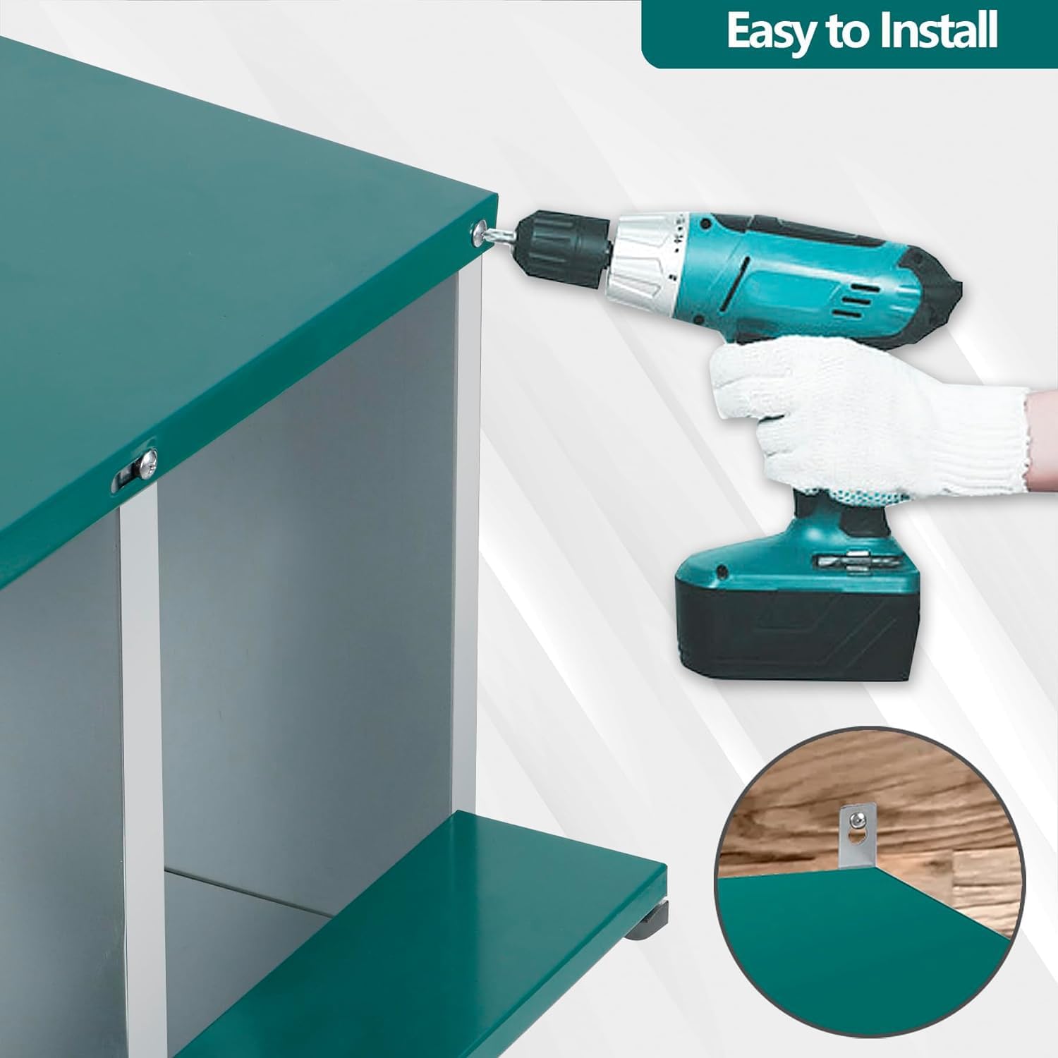 Garvee Caja de Anidación para Pollos 2 Capas 6 Compartimentos con Patas, Acero Galvanizado, Con 6 Huevos Falsos, Bandeja de Huevos Barra de Posadero, Resistente a la Oxidación, Verde Oscuro