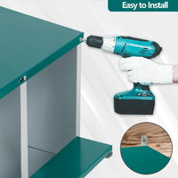 Garvee Caja de Anidación para Pollos 2 Capas 6 Compartimentos con Patas, Acero Galvanizado, Con 6 Huevos Falsos, Bandeja de Huevos Barra de Posadero, Resistente a la Oxidación, Verde Oscuro