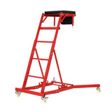 Garvee Rollbar Creeper Ajustable para Taller 125-175cm Acero al Carbón, 4 Ruedas Frenadas 182kg Capacidad, Estructura Roja Cojín Negro - Rojo