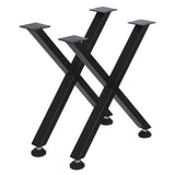 Garvee Juego De 2 Patas De Mesa En X De Acero Al Carbono, Altura 40 Cm, Ancho 48 Cm, Industriales, Ajustables Con Protector, Alta Resistencia Y Estabilidad - Estilo en X 1, 60.96 Cm