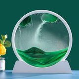 Garvee Sandbild 3D Relaxante - Arte De Arena Giratorio 360° - Materiales Duraderos - Decoración Para Oficina Y Hogar - Verde - Verde