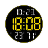 Garvee Reloj Despertador Digital 30 cm con Fecha y Temperatura, Pantalla Electrónica Amarilla, Montaje en Pared para Hogar y Oficina - Amarillo