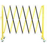 Garvee Barrera Expandible de Seguridad 3.6 m con Ruedas, Plegable, Metal Duradero para Control de Tráfico y Construcción Vial