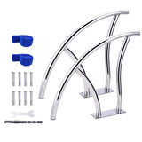 Garvee Set de Pasamanos para Piscina de Acero Inoxidable 304, Agarre Antideslizante, Soporte Estable, Color Azul, Ideal para Piscinas y Spas - Desmontable